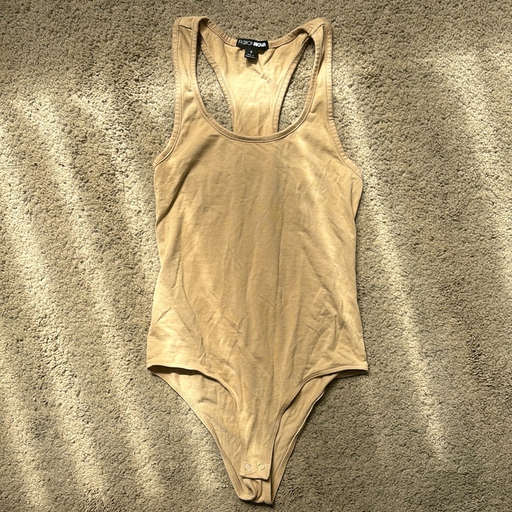 Fashion Nova racer back body suit (nude) - size small